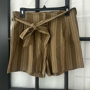 Anthro Drew striped tie waist shorts 🌿 nwt